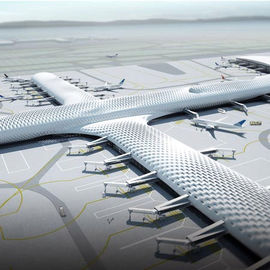 China Kundenspezifische Gewebe-Strukturen und helle Flughafenabfertigungsgebäude-und Flugzeug-Hangar-Stahlgebäude fournisseur